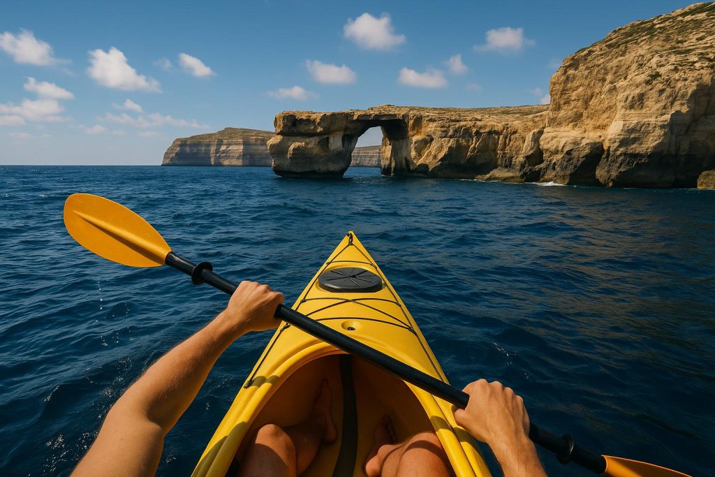 Kayaking around Gozo