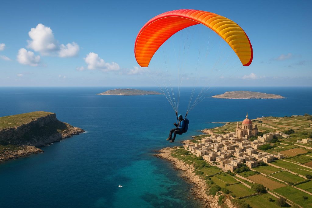 Paragliding over the Maltese Islands